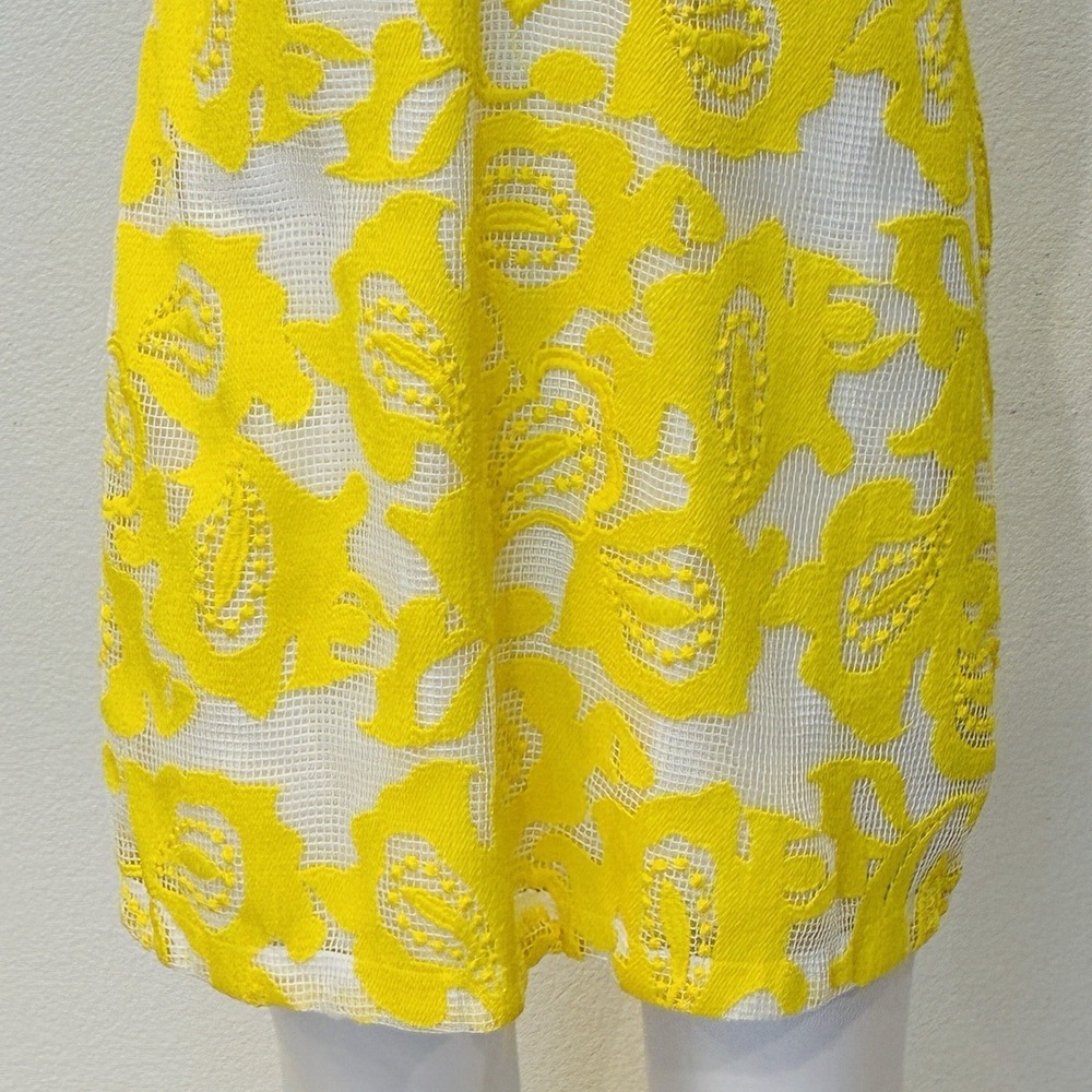 Maeve‎ Anthropologie Lace Babydoll Strappy Backless Mini Dress Size 10 Yellow - Picture 3 of 16